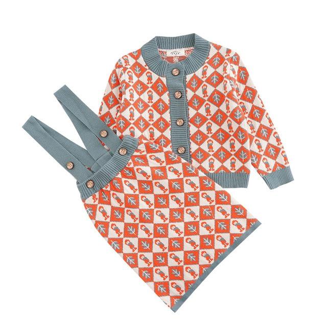 2021 kids baby girls spring full sleeve plaid coat sweater Vendor - PrettyKid
