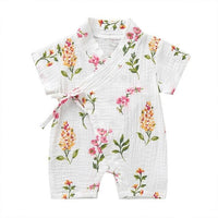 Baby Girl Boys baby grows Jumpsuit Short-sleeved Floral Print Cute Infant Baby playwear wholesale - PrettyKid