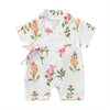 Baby Girl Boys baby grows Jumpsuit Short-sleeved Floral Print Cute Infant Baby playwear wholesale - PrettyKid