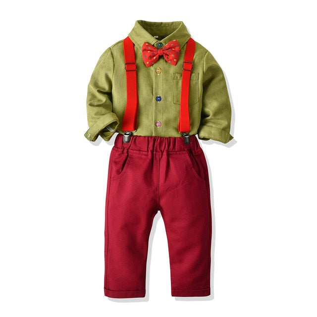 Toddler Boys Clothing Set Winter Children Formal Shirt Suit Kids Outfits Wholesale - PrettyKid