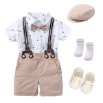 Baby Boy Western Romper Clothing Set Bow Suit Newborn 1th Birthday Gift Hat Rompers Belt Infant Children Outfit Clothes Wholesale - PrettyKid