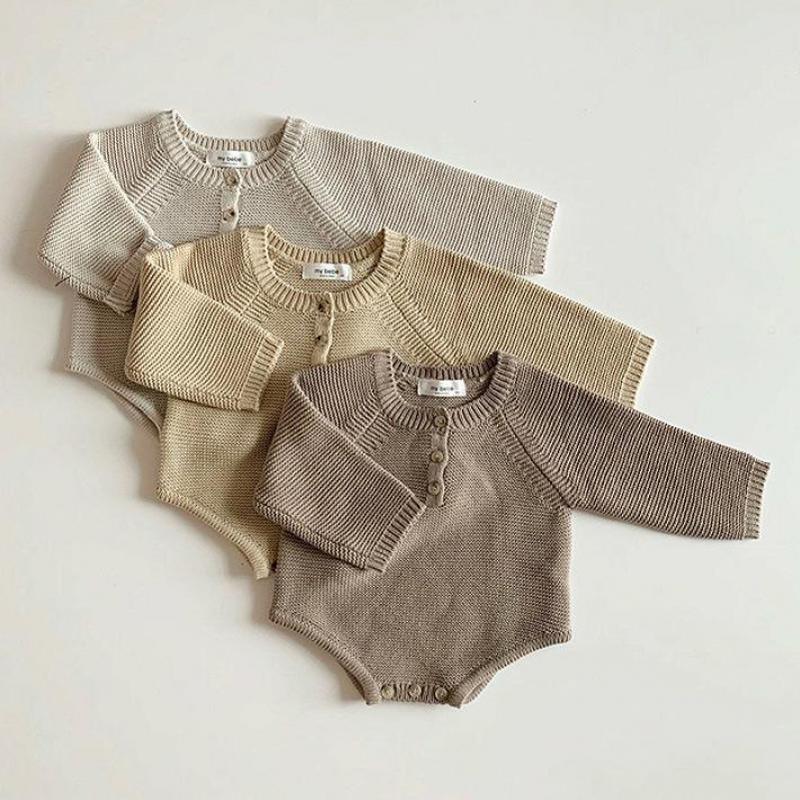 New kids wear Boys Girls Knitted Bodysuit Infant Jumpsuit Newborn Baby Sweater set Wholesale - PrettyKid