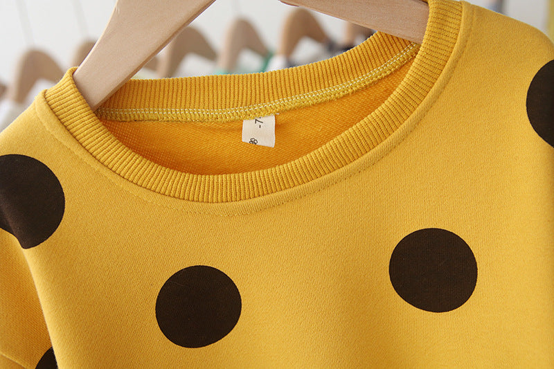 spring Winter Children Kids Baby Girls Print Dot Sweatshirts Supplier - PrettyKid