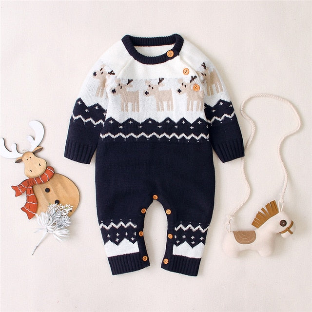 Infant Baby Boys Romper Reindeer Long Sleeve Jumpsuit for Boys Girls Clothes wholesale imported - PrettyKid