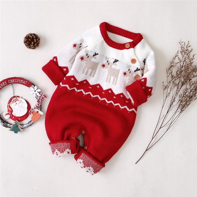 Infant Baby Boys Romper Reindeer Long Sleeve Jumpsuit for Boys Girls Clothes wholesale imported - PrettyKid