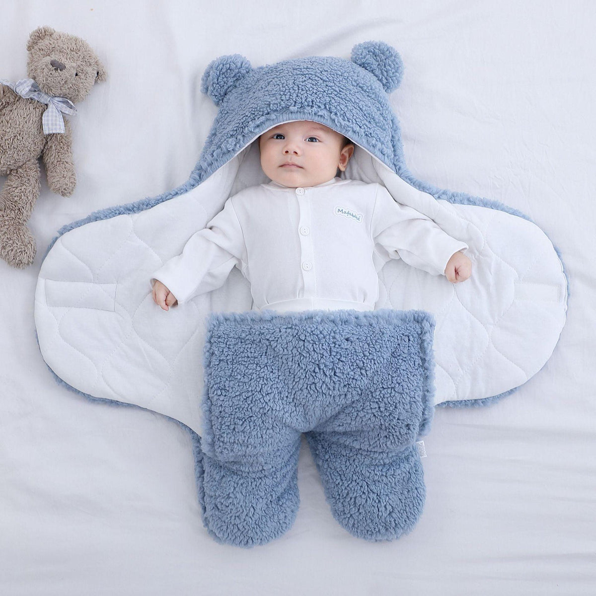 Baby Sleeping Bag Fluffy Fleece Newborn Receiving Blanket Infant Boys Girls Nursery Wrap Swaddle Supplier - PrettyKid