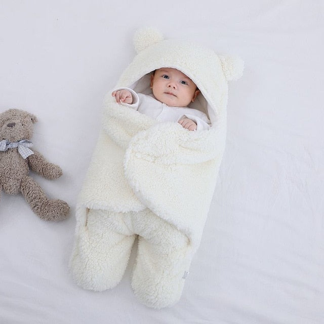 Baby Sleeping Bag Fluffy Fleece Newborn Receiving Blanket Infant Boys Girls Nursery Wrap Swaddle Supplier - PrettyKid