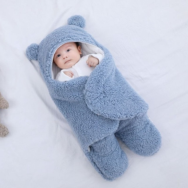 Baby Sleeping Bag Fluffy Fleece Newborn Receiving Blanket Infant Boys Girls Nursery Wrap Swaddle Supplier - PrettyKid