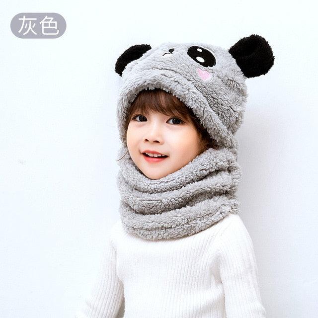 2021 Winter Children Cute Hat Fleece Kids Caps Cartoon Hat For Girls Boys Scarf Thicken Cap Newborn Baby Manufactuer - PrettyKid