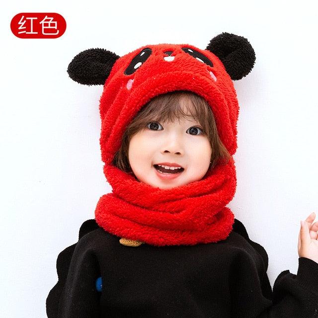 2021 Winter Children Cute Hat Fleece Kids Caps Cartoon Hat For Girls Boys Scarf Thicken Cap Newborn Baby Manufactuer - PrettyKid