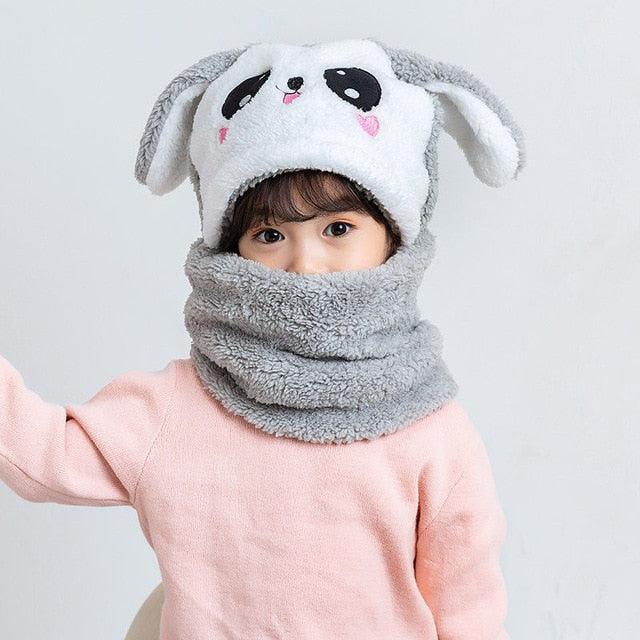 2021 Winter Children Cute Hat Fleece Kids Caps Cartoon Hat For Girls Boys Scarf Thicken Cap Newborn Baby Manufactuer - PrettyKid