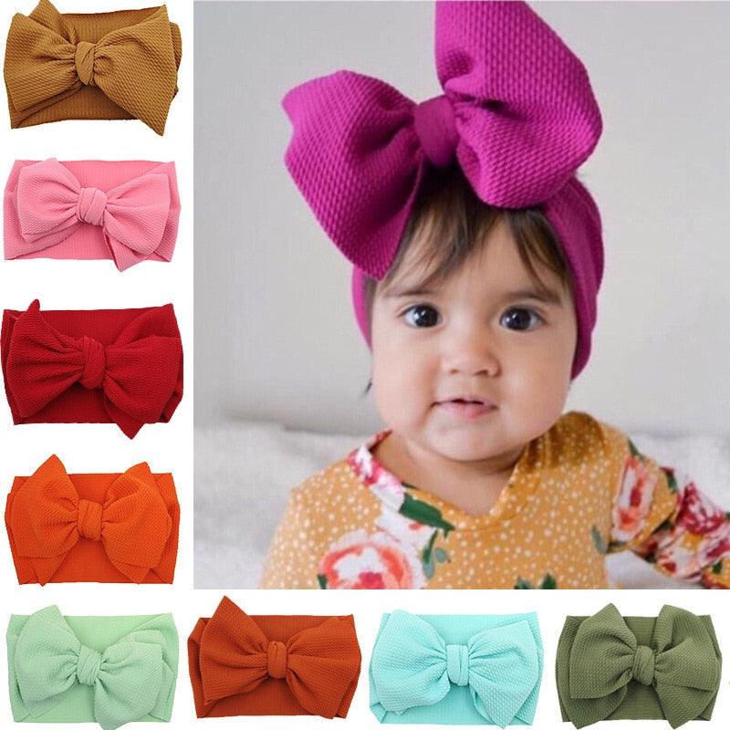 Newborn Headband Big Bow Cute Solid Stretch Turban Knot Head Wear Manufactuer - PrettyKid