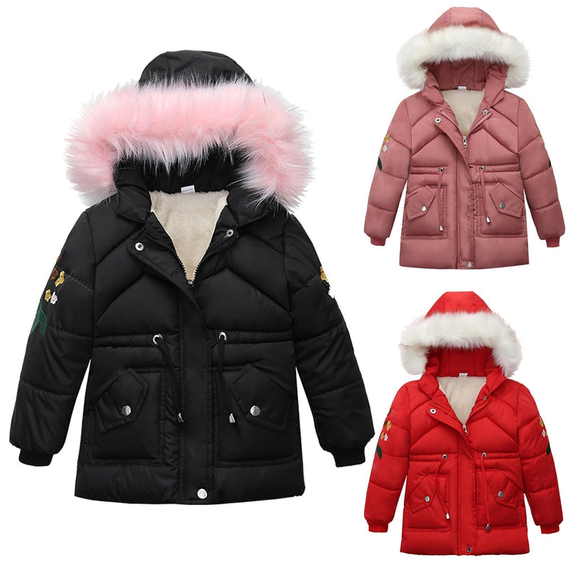 Children Kids Coat Boys Girl Winter Coats Jacket Zip Thick Warm Snow Hoodie Outwear For Kid Faux Fur Hooded Down Coat Windbreake - PrettyKid