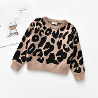 Baby Boys Leopard Knitted Pullover Casual Long Sleeve Toddler Boy Clothes Baby Girl Clothes Vendor - PrettyKid