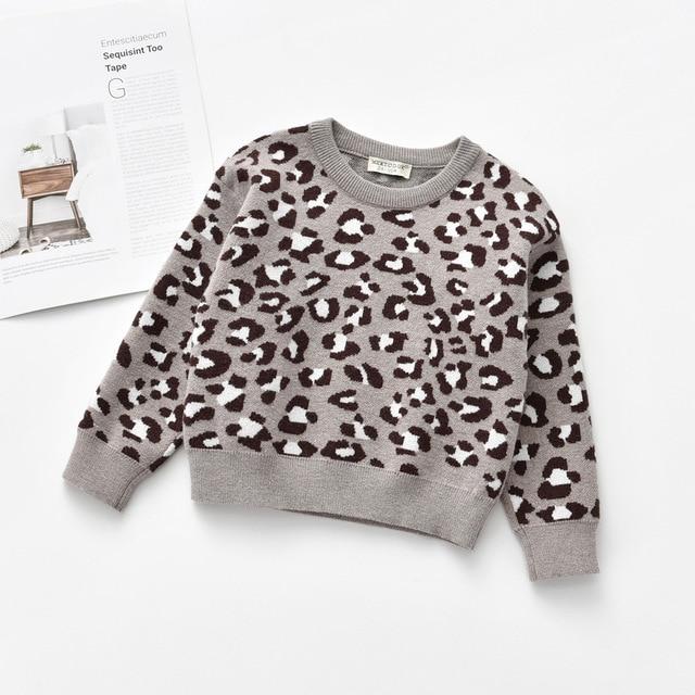 Baby Boys Leopard Knitted Pullover Casual Long Sleeve Toddler Boy Clothes Baby Girl Clothes Vendor - PrettyKid