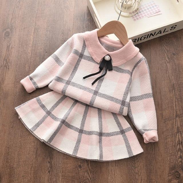 2021 Children spring Winter Suits Sweater Girl 2Pcs Baby wholesale Sets - PrettyKid