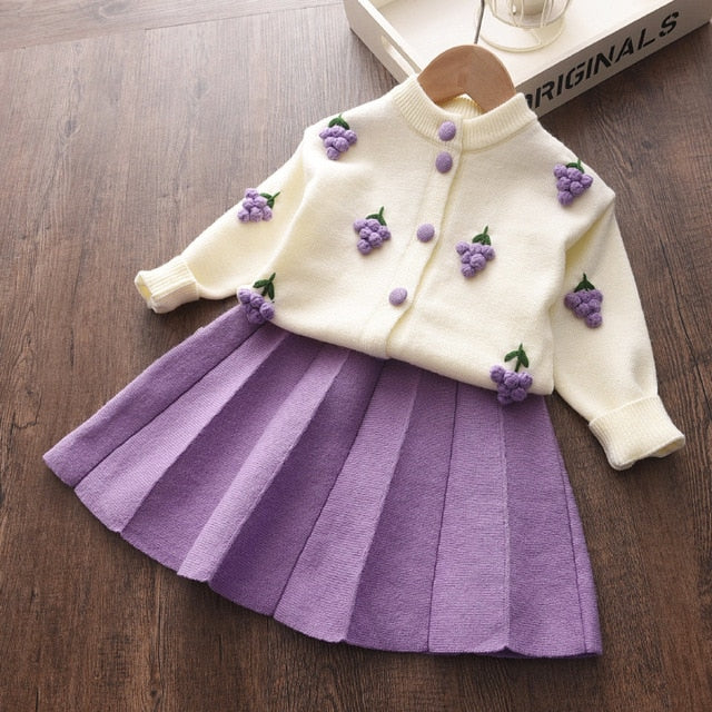 2021 Children spring Winter Suits Sweater Girl 2Pcs Baby wholesale Sets - PrettyKid
