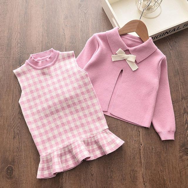 2021 Children spring Winter Suits Sweater Girl 2Pcs Baby wholesale Sets - PrettyKid