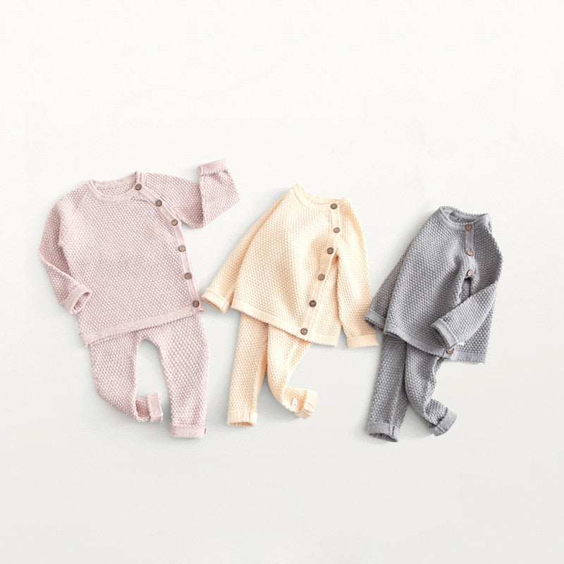 Clothing 2021 Kids Newborn Clothes Knitting Outfits 2pcs Set For Baby Girls 1 2 3 Years Wholesale - PrettyKid