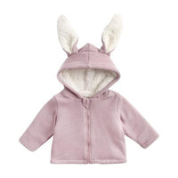 Infant Baby Girls Winter Jacket Children Rabbit Ear Fleece For Boy Warm Knitted Sweater Kids Coat Wholesale - PrettyKid