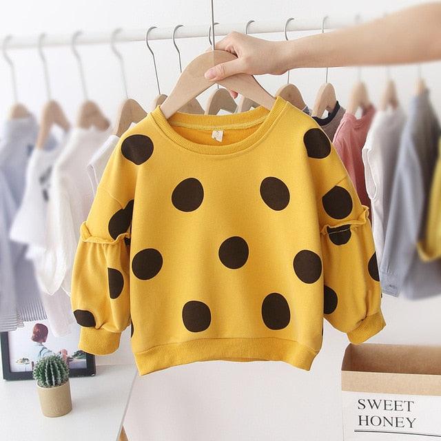 spring Winter Children Kids Baby Girls Print Dot Sweatshirts Supplier - PrettyKid