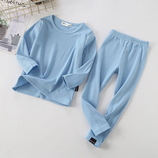 Baby Kids organic Pajamas Sets Cotton Boys Sleepwear Suit Autumn Girls Pajamas Long Sleeve Pijamas Children wholesale - PrettyKid