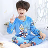 Cute Boys cartoon Pajamas Kids Winter Set Long Sleeve Suit Velvet Cartoon Boy Baby Loungewear Wholesale - PrettyKid