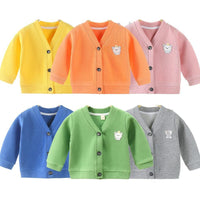 Fashion Baby Knitwear Cardigan Jacket Long Sleeved Cartoon Jacket Boys Knitted Sweater Wholesale - PrettyKid