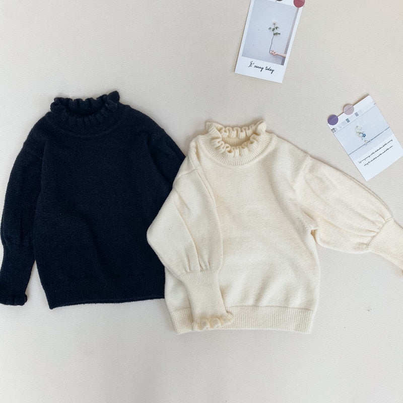 Baby Girls Sweaters Kids Solid Sweaters Clothes Kids Winter Knitted Girls Sleeve Sweaters Distributor - PrettyKid