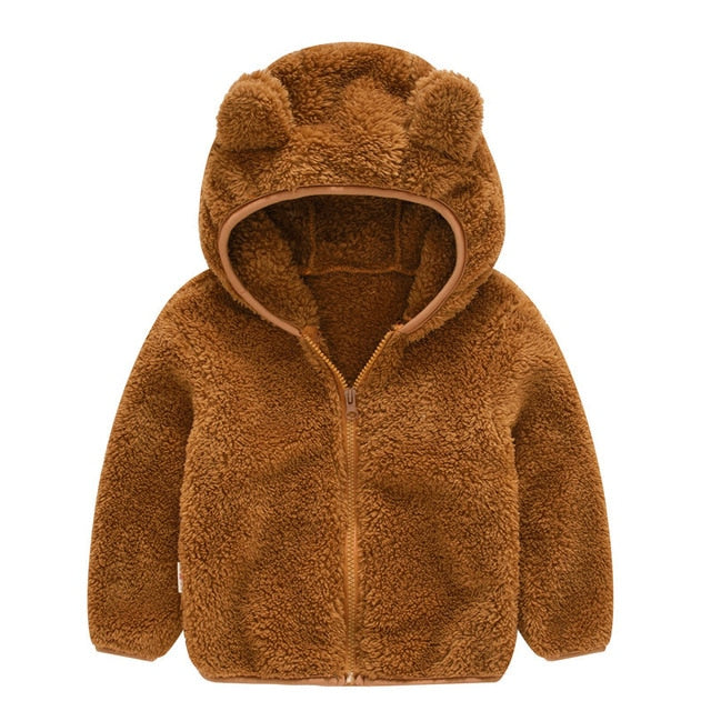 Trendy Cute Baby ear coat winter fleece kids baby sweater hoodie jacket baby Wholesale - PrettyKid