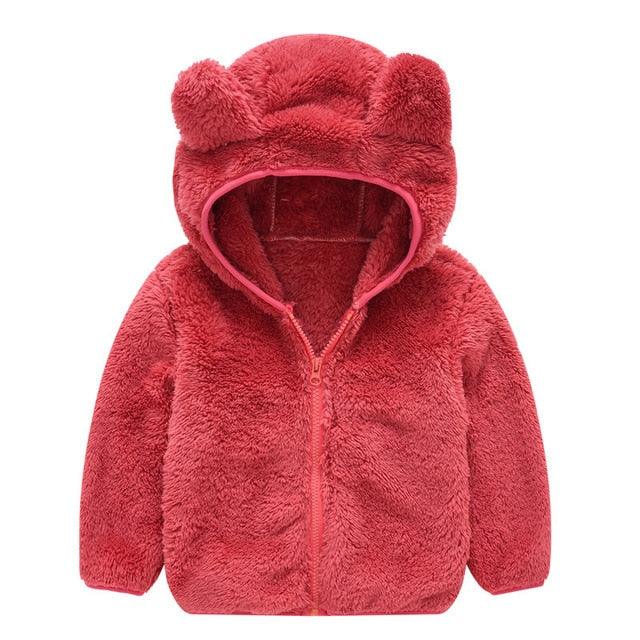 Trendy Cute Baby ear coat winter fleece kids baby sweater hoodie jacket baby Wholesale - PrettyKid