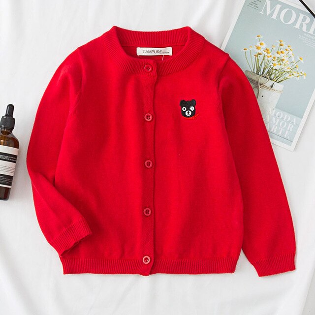 Baby Boys Girls spring Cotton Sweater Top Bear Knitted Cardigan wholesale - PrettyKid