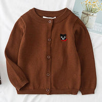 Baby Boys Girls spring Cotton Sweater Top Bear Knitted Cardigan wholesale - PrettyKid