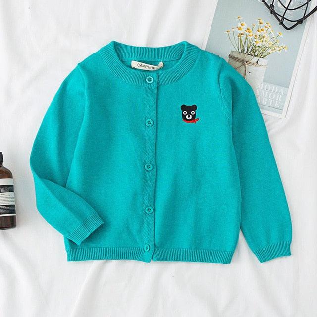 Baby Boys Girls spring Cotton Sweater Top Bear Knitted Cardigan wholesale - PrettyKid