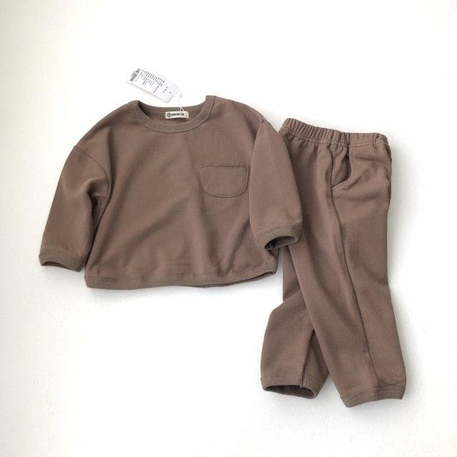 Stylish Children Suit Boys And Girls Long Sleeve Organic Clothes Kids Clothing Set Wholesale - PrettyKid