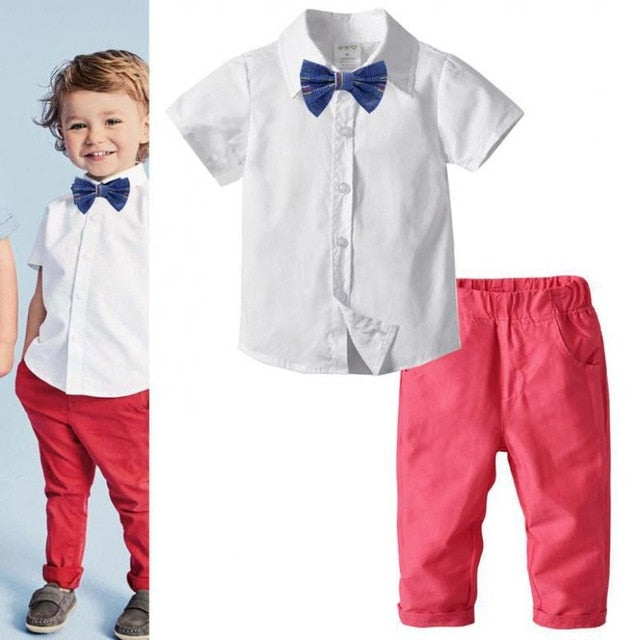 2021 New Kids Short Sleeved Clothes Baby Set Boy Western style outfits Kids chirldren clothing Vendor - PrettyKid