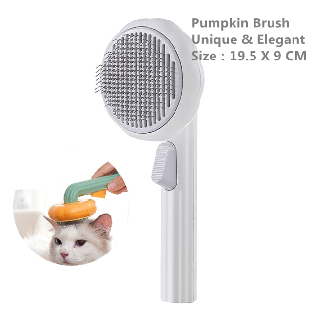 Pumpkin Pet Brush, Self Cleaning Slicker Brush for Shedding Dog Cat Grooming Comb Removes Loose Underlayers and Tangled Hair, - PrettyKid