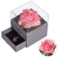 Eternal Rose with 100 Languages I Love You Necklace Love Box - PrettyKid