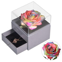 Eternal Rose with 100 Languages I Love You Necklace Love Box - PrettyKid