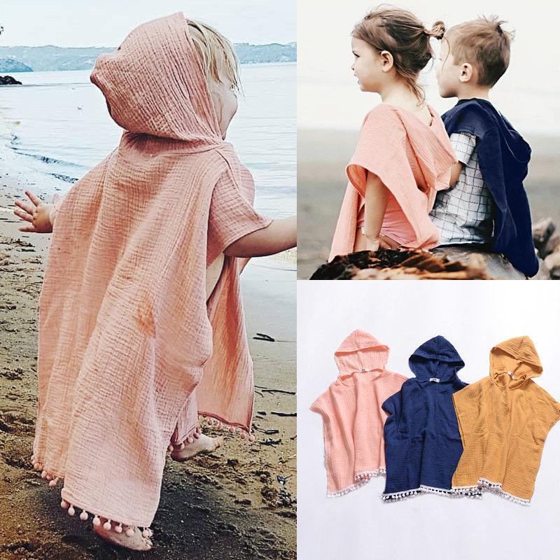 Toddler Kids Baby Girl Solid Long Cape Dress Hooded Tassel Supplier - PrettyKid